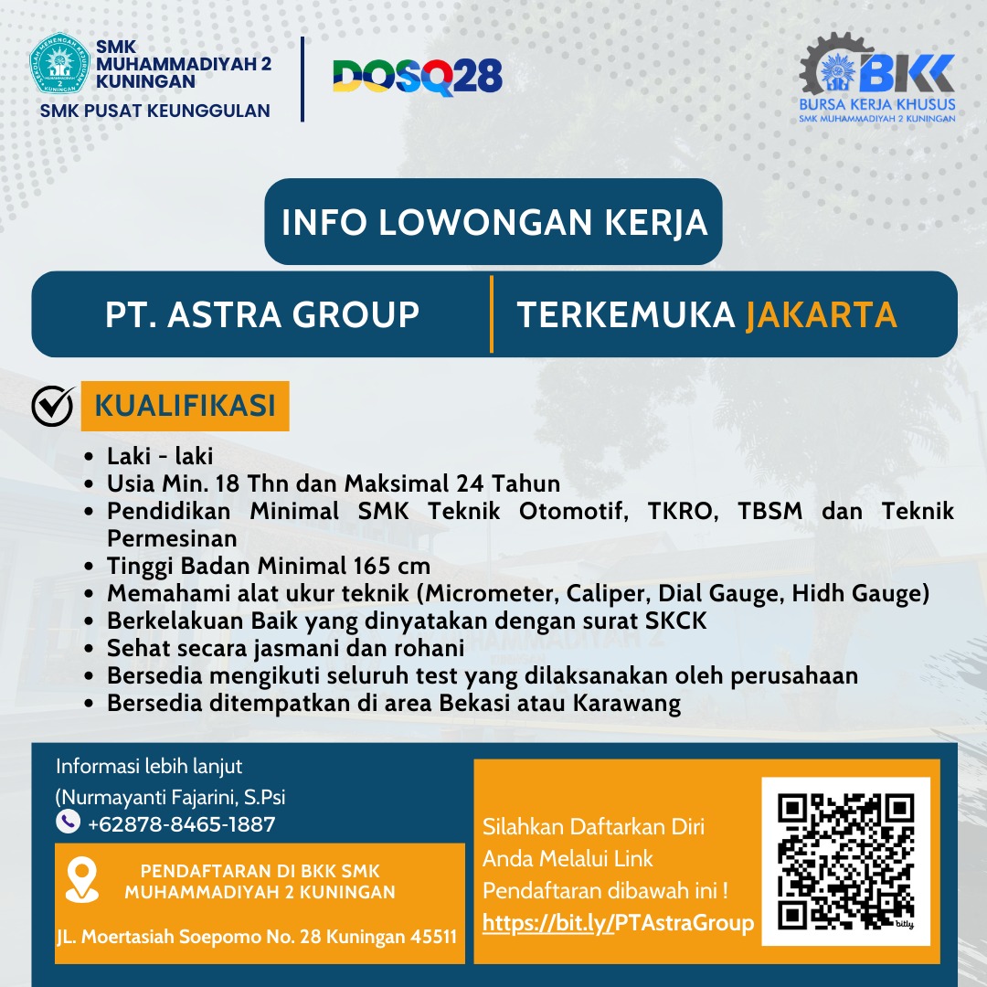 [LOKER] PT ASTRA GROUP TERKEMUKA JAKARTA